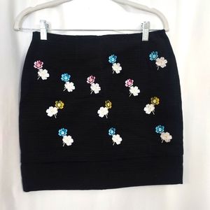 HD Beauitful in Paris Black with Embroidered Flowers Skirt. Size 02